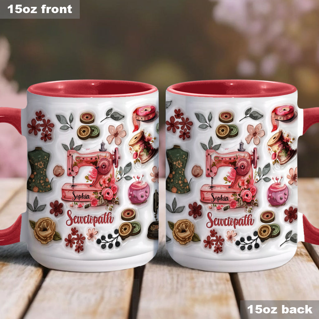 Sewciopath – Personalisierte Tasse mit Nähmotiv