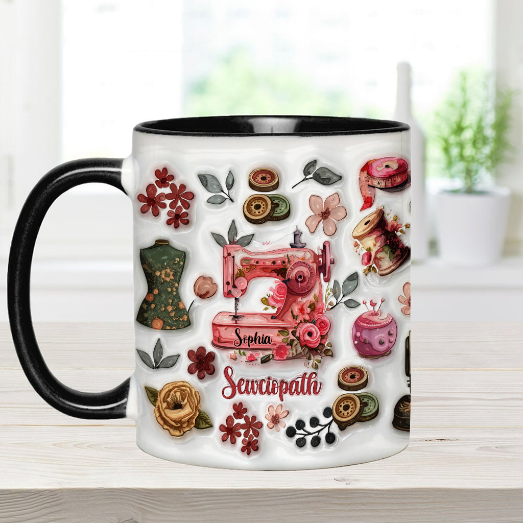 Sewciopath – Personalisierte Tasse mit Nähmotiv