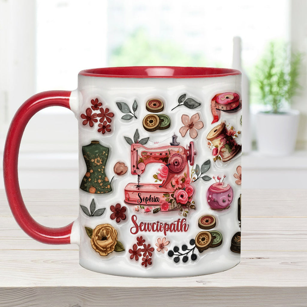 Sewciopath – Personalisierte Tasse mit Nähmotiv