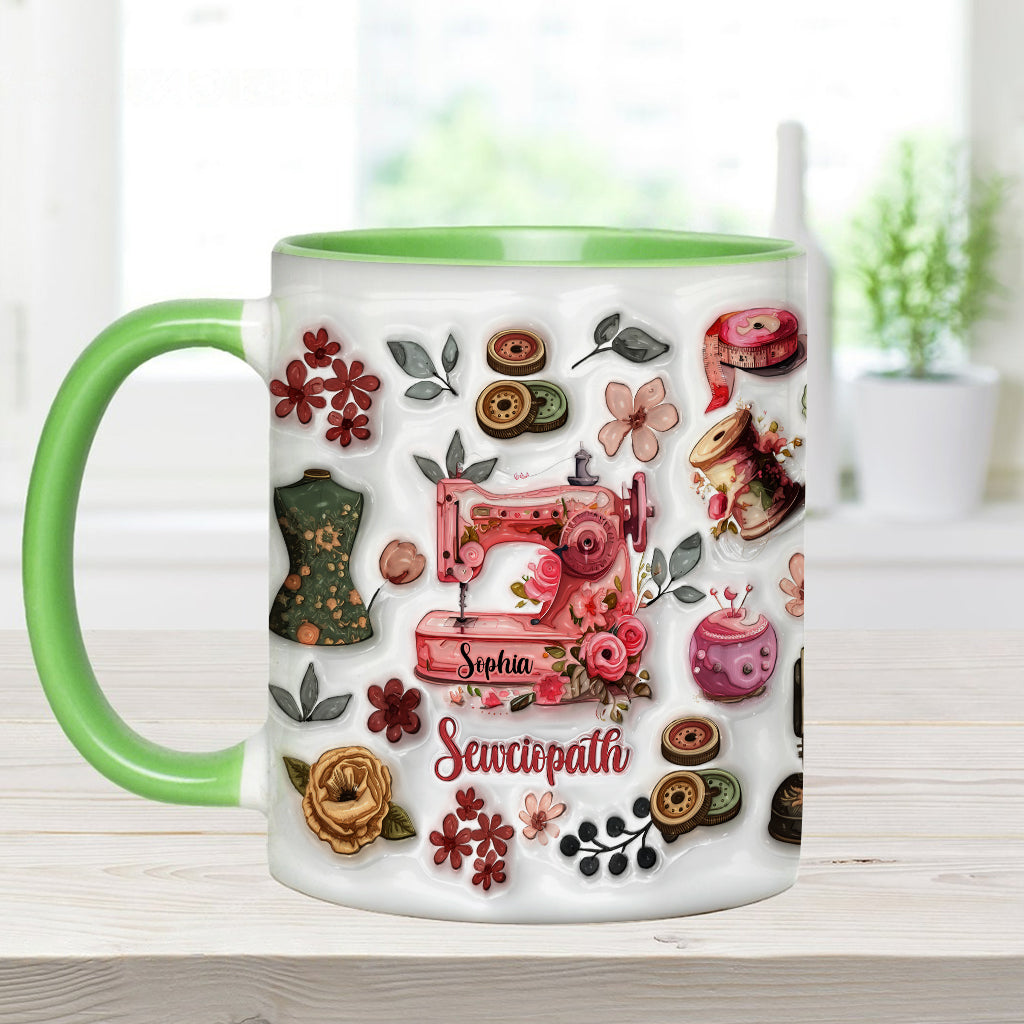 Sewciopath – Personalisierte Tasse mit Nähmotiv