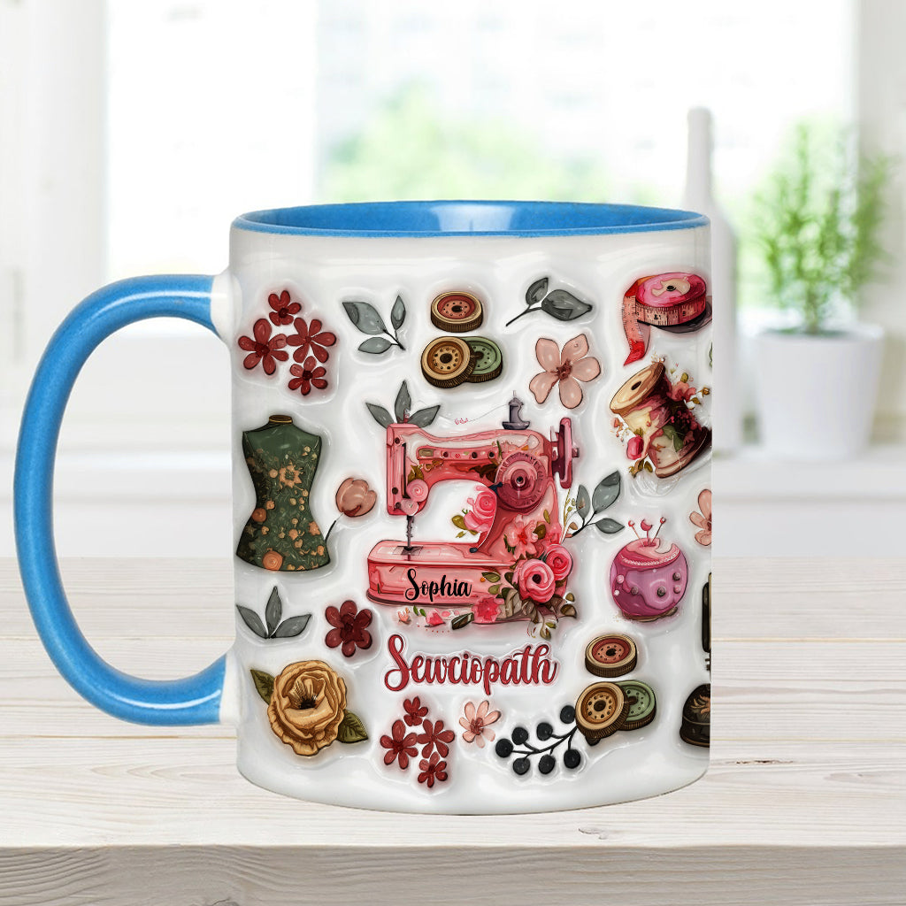 Sewciopath – Personalisierte Tasse mit Nähmotiv