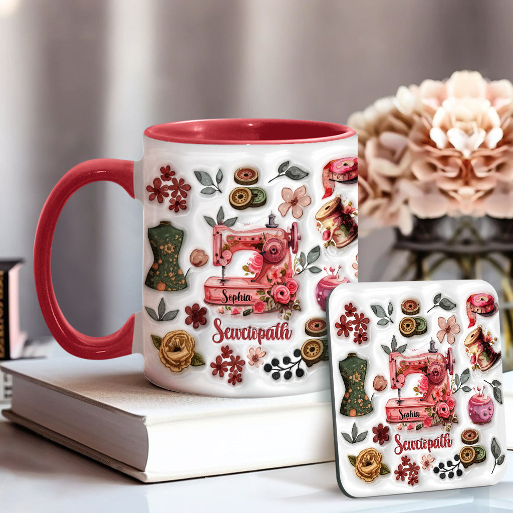 Sewciopath – Personalisierte Tasse mit Nähmotiv