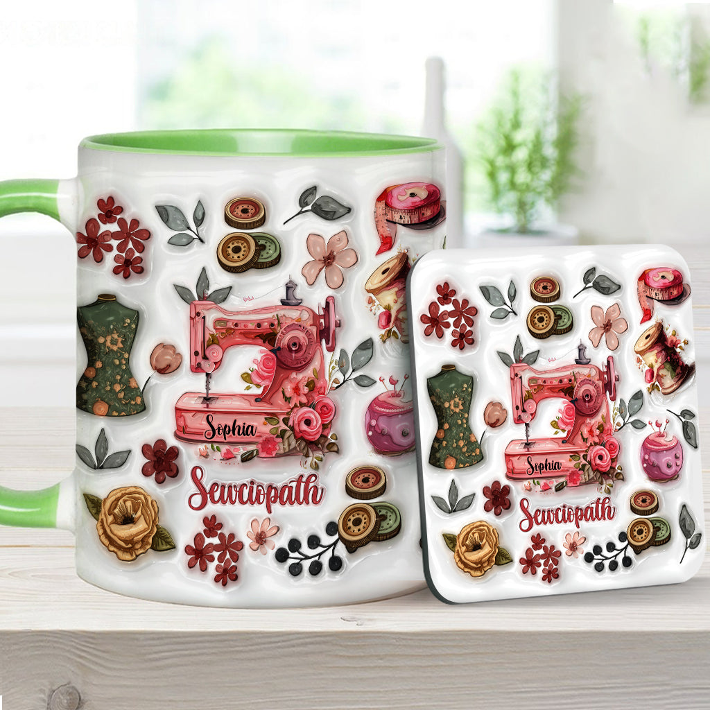 Sewciopath – Personalisierte Tasse mit Nähmotiv