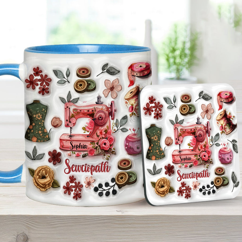 Sewciopath – Personalisierte Tasse mit Nähmotiv