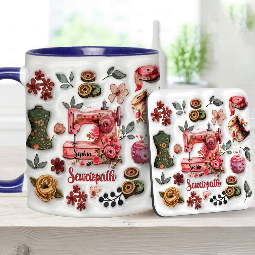 Sewciopath – Personalisierte Tasse mit Nähmotiv