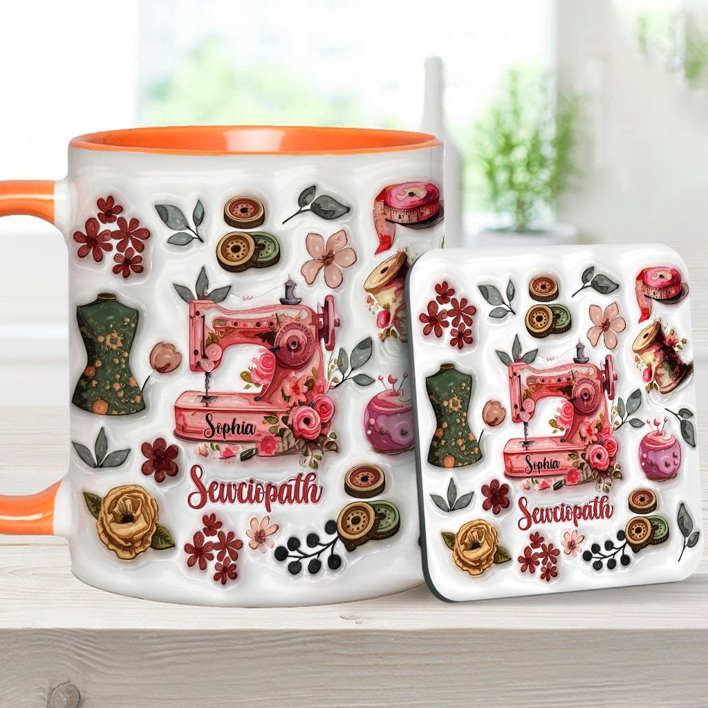 Sewciopath – Personalisierte Tasse mit Nähmotiv