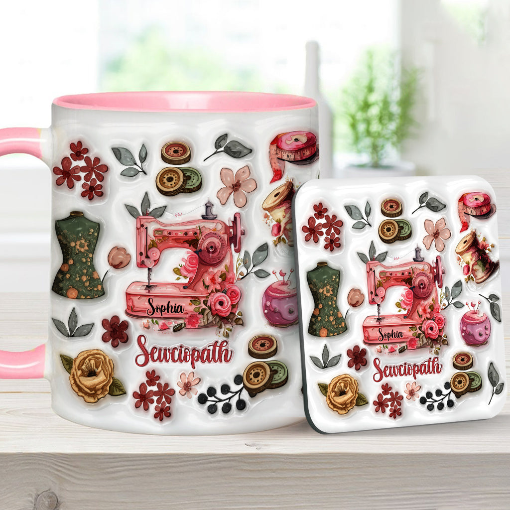 Sewciopath – Personalisierte Tasse mit Nähmotiv