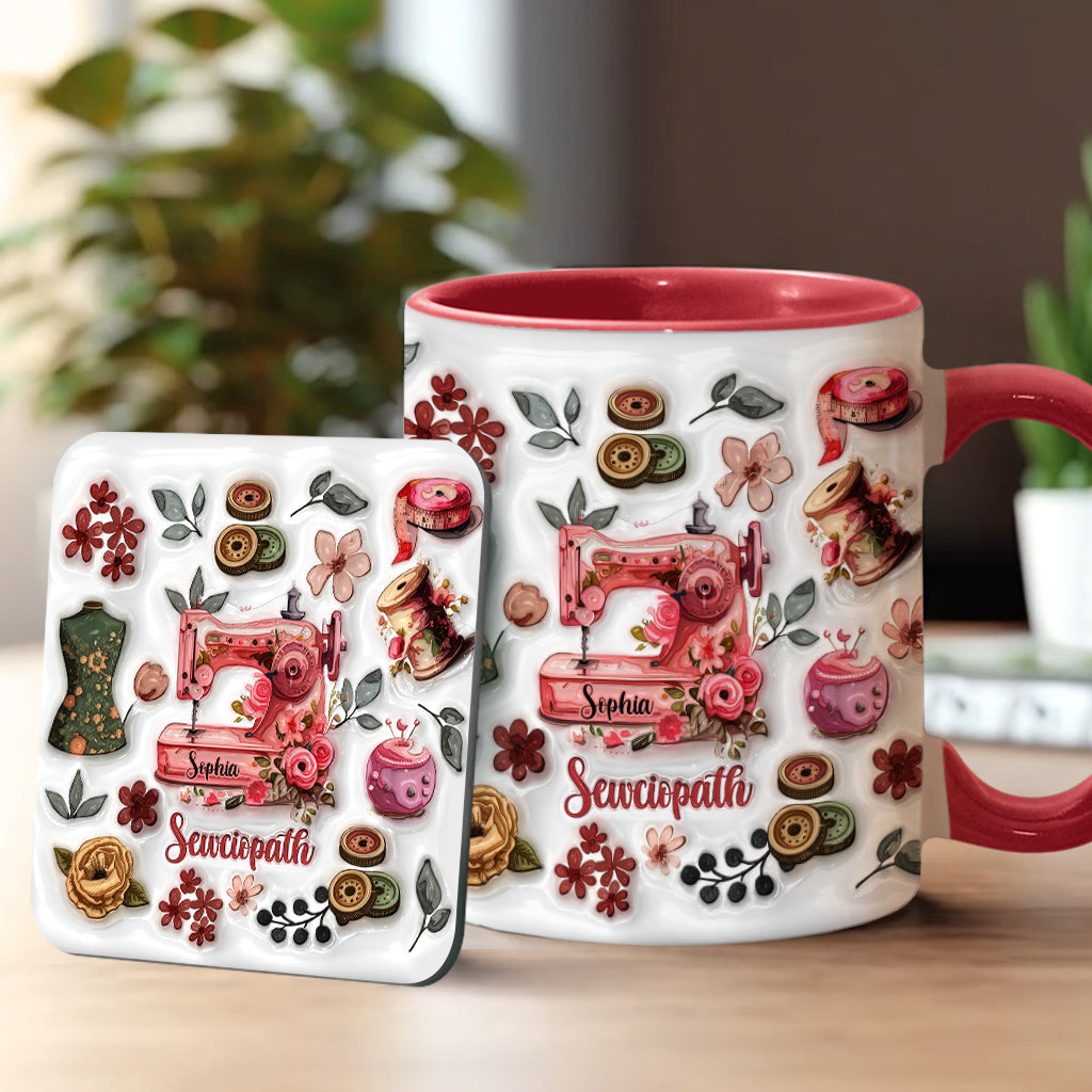 Sewciopath – Personalisierte Tasse mit Nähmotiv