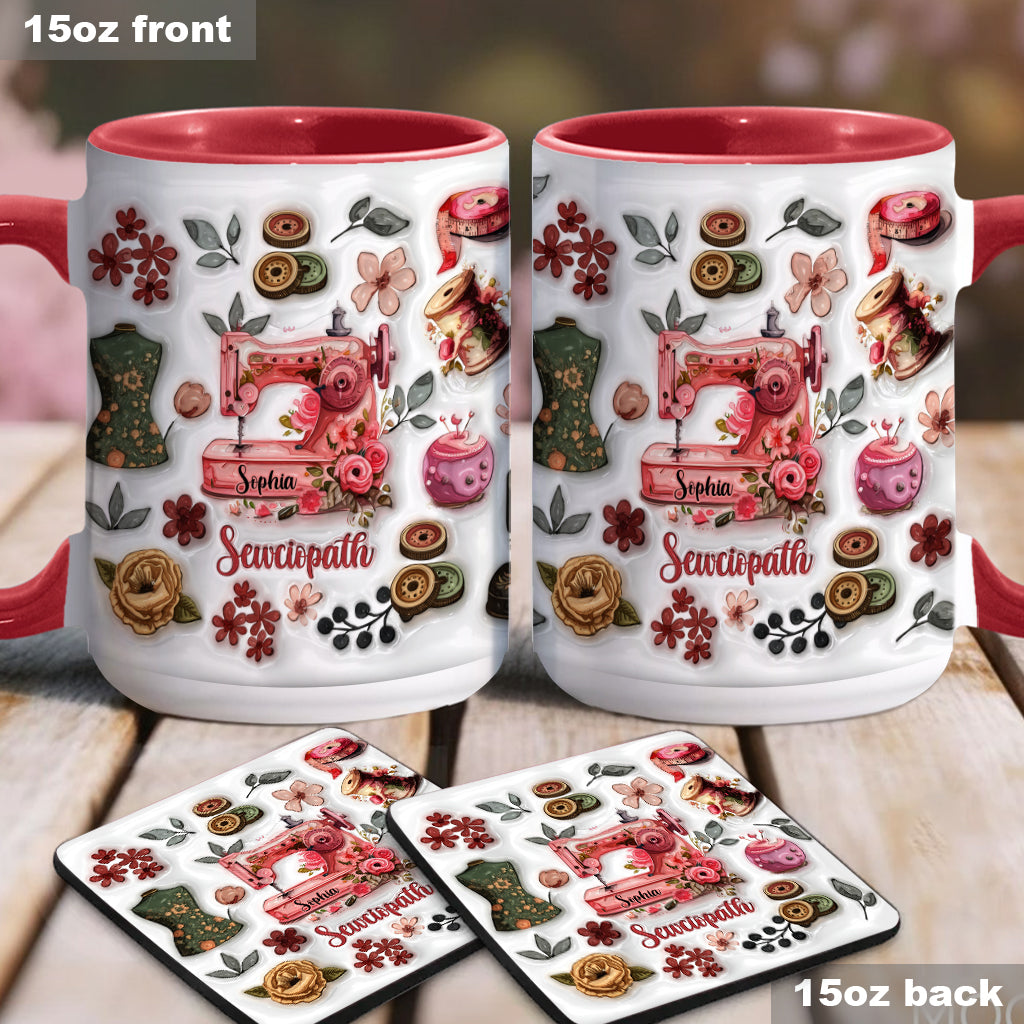 Sewciopath – Personalisierte Tasse mit Nähmotiv