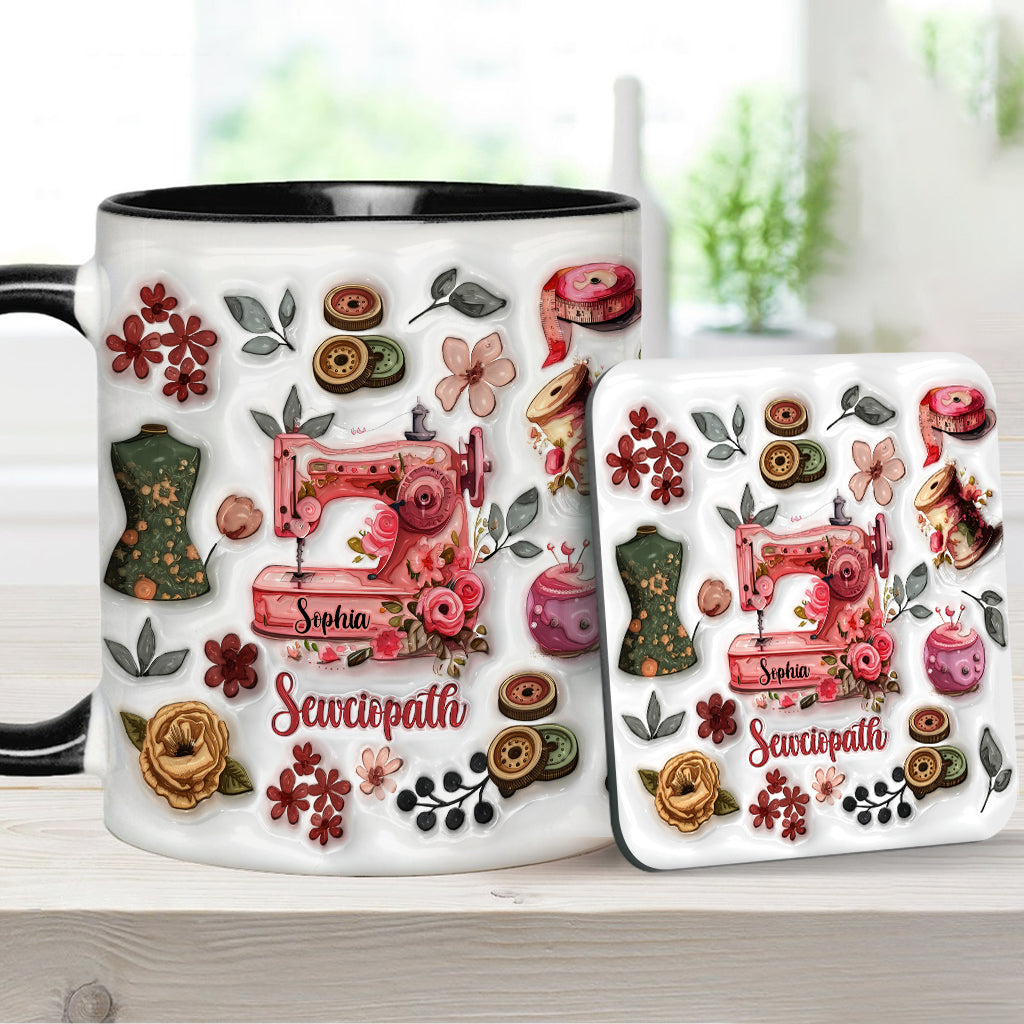 Sewciopath – Personalisierte Tasse mit Nähmotiv