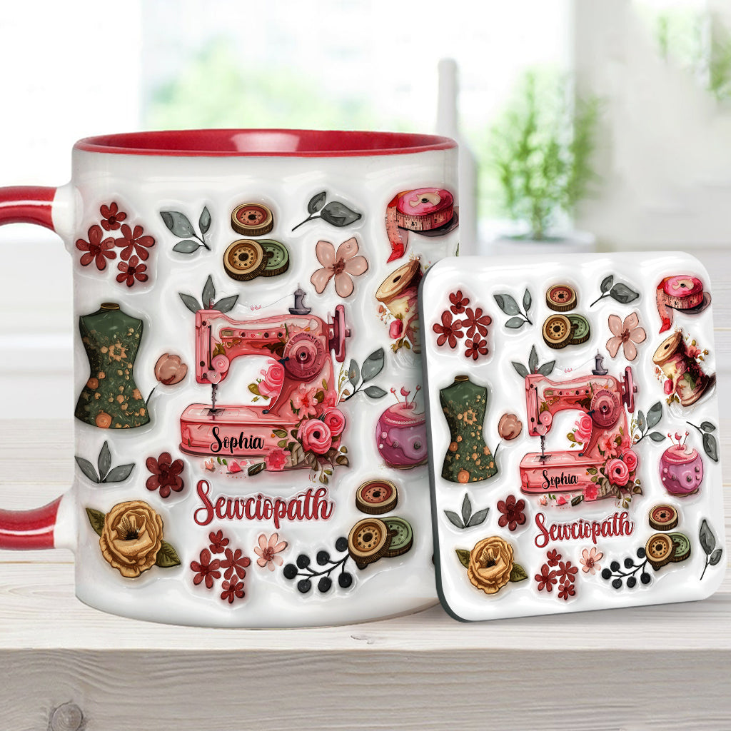 Sewciopath – Personalisierte Tasse mit Nähmotiv