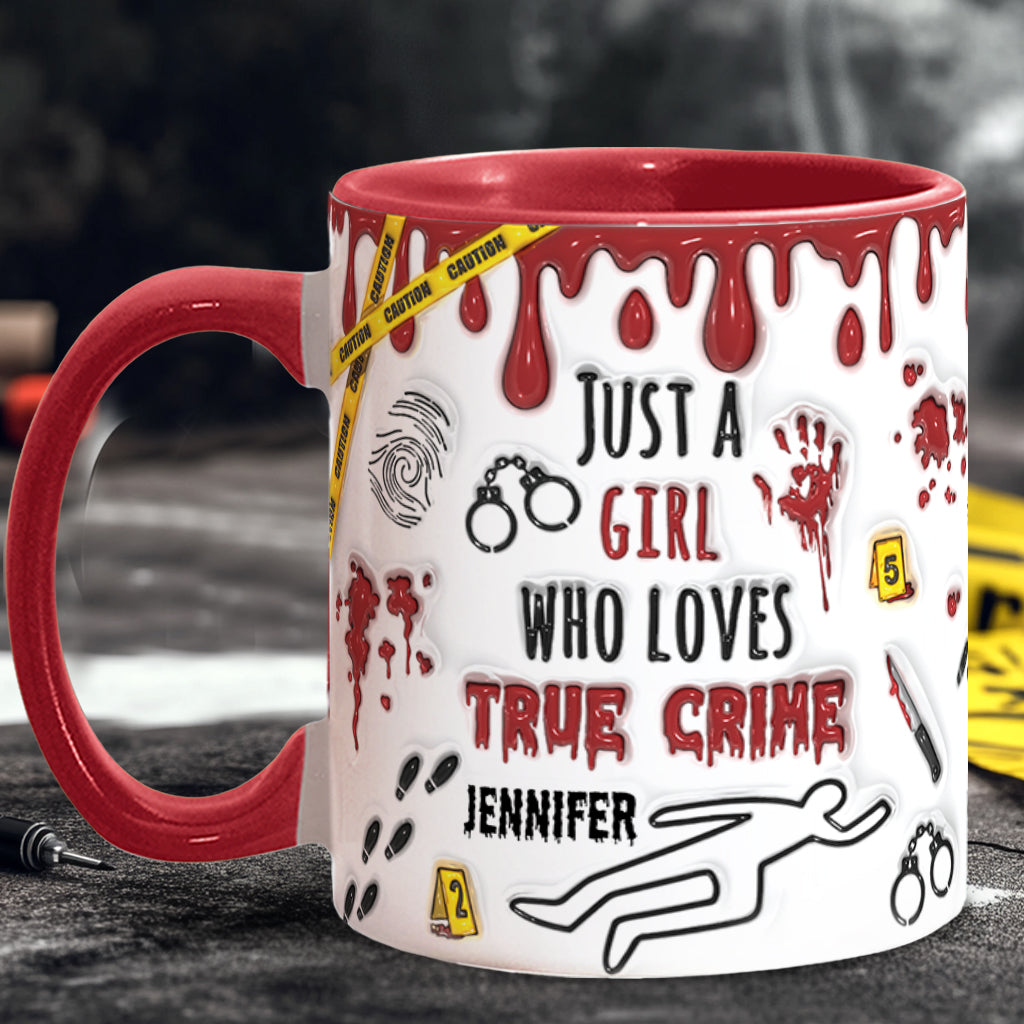 Mug personnalisé « Juste une fille passionnée de faits divers »