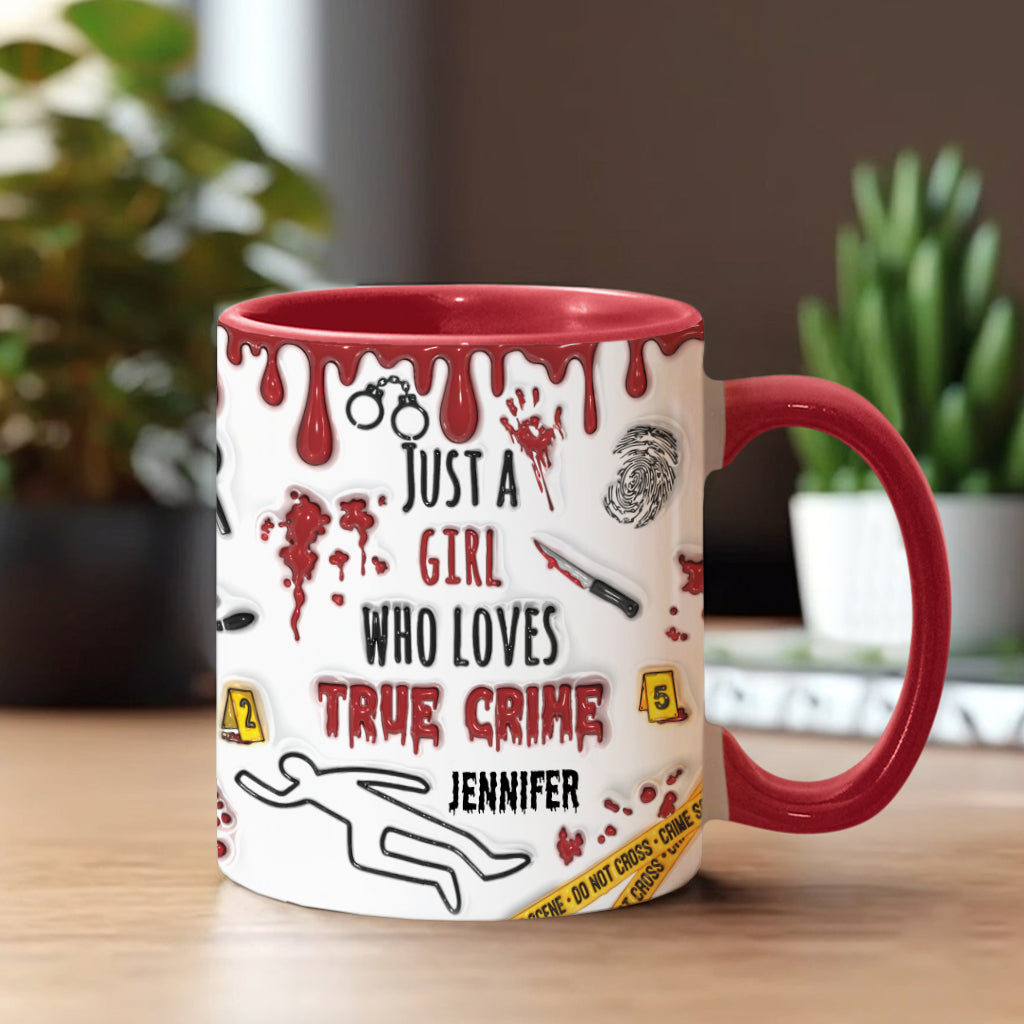 Mug personnalisé « Juste une fille passionnée de faits divers »