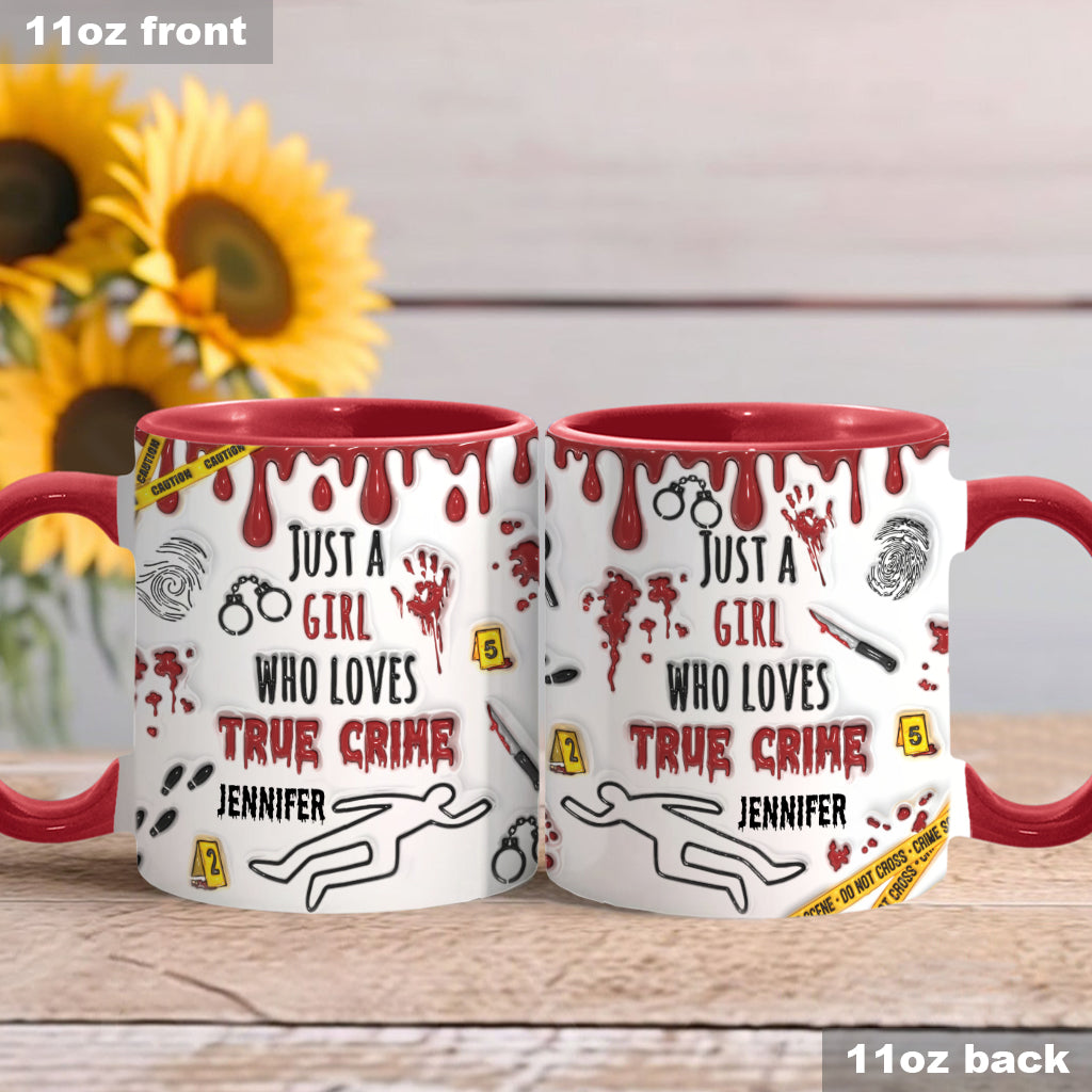 Mug personnalisé « Juste une fille passionnée de faits divers »