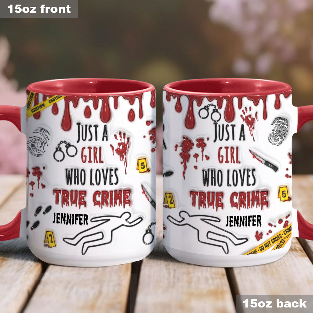 Mug personnalisé « Juste une fille passionnée de faits divers »