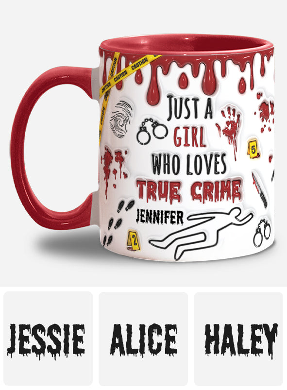 Mug personnalisé « Juste une fille passionnée de faits divers »