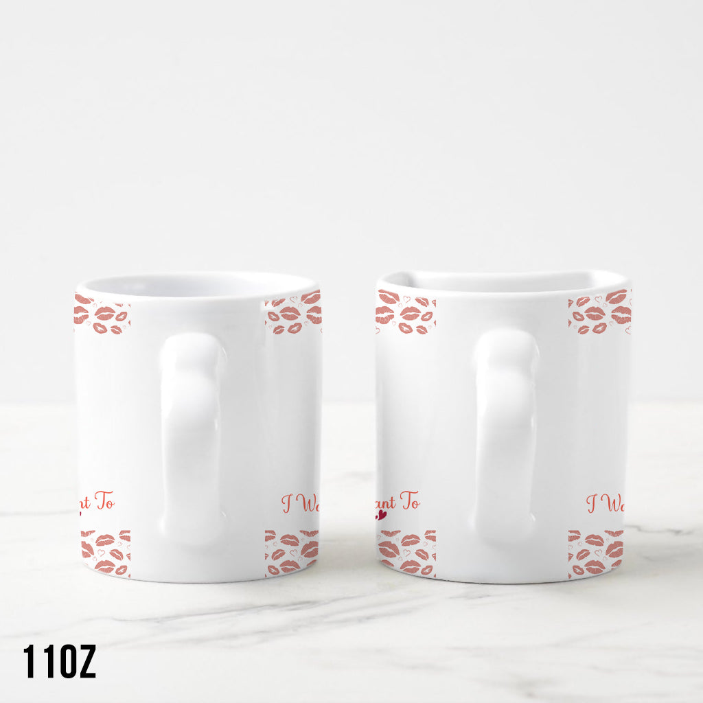 I Want To grow old with you - Personalized Couple Matching Heart Handle Mug