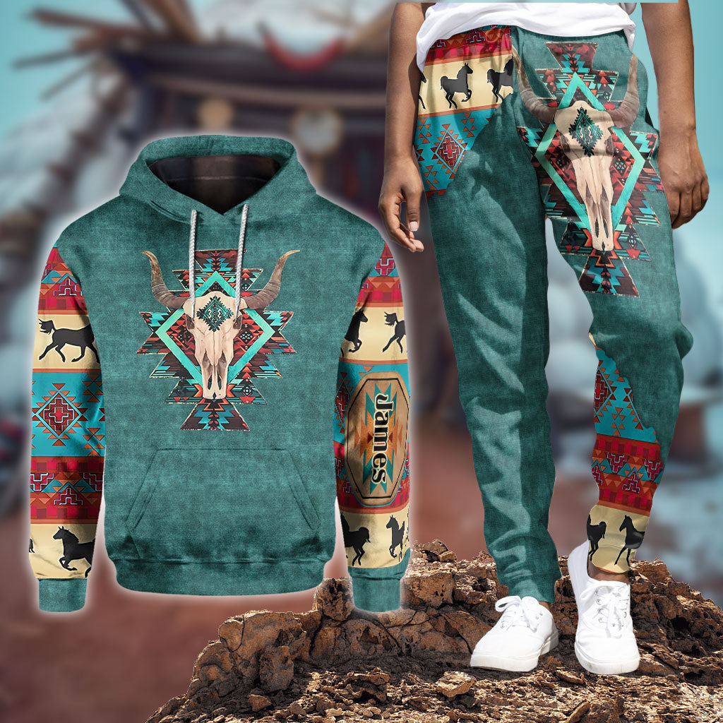 Homme fort - Ensemble sweat à capuche et pantalon de survêtement western personnalisé