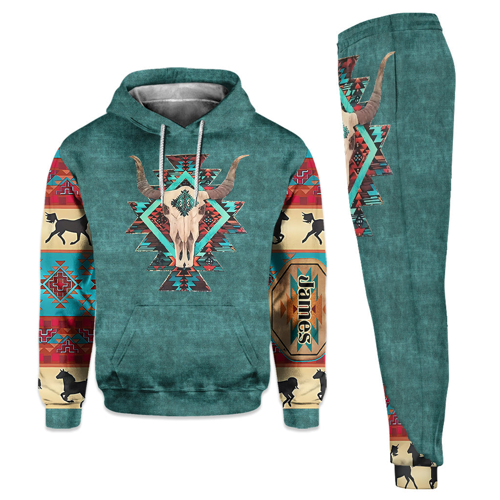 Homme fort - Ensemble sweat à capuche et pantalon de survêtement western personnalisé