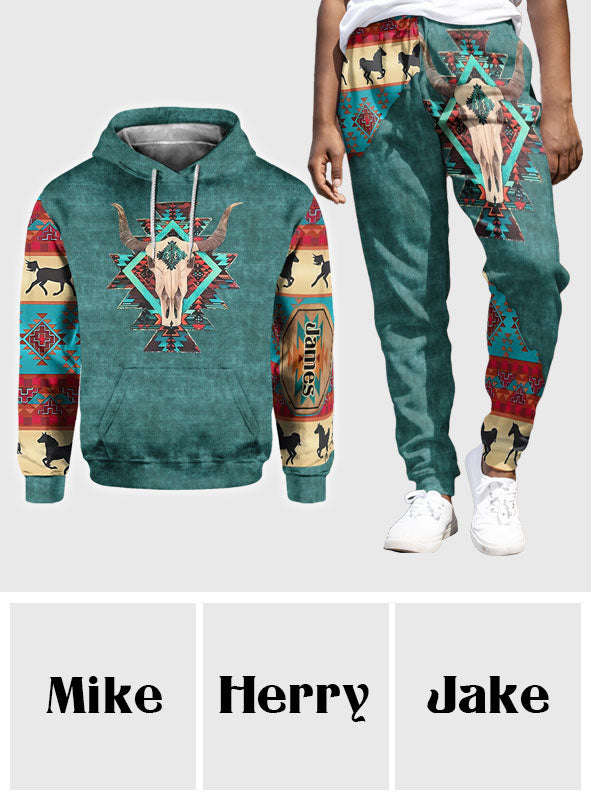 Homme fort - Ensemble sweat à capuche et pantalon de survêtement western personnalisé
