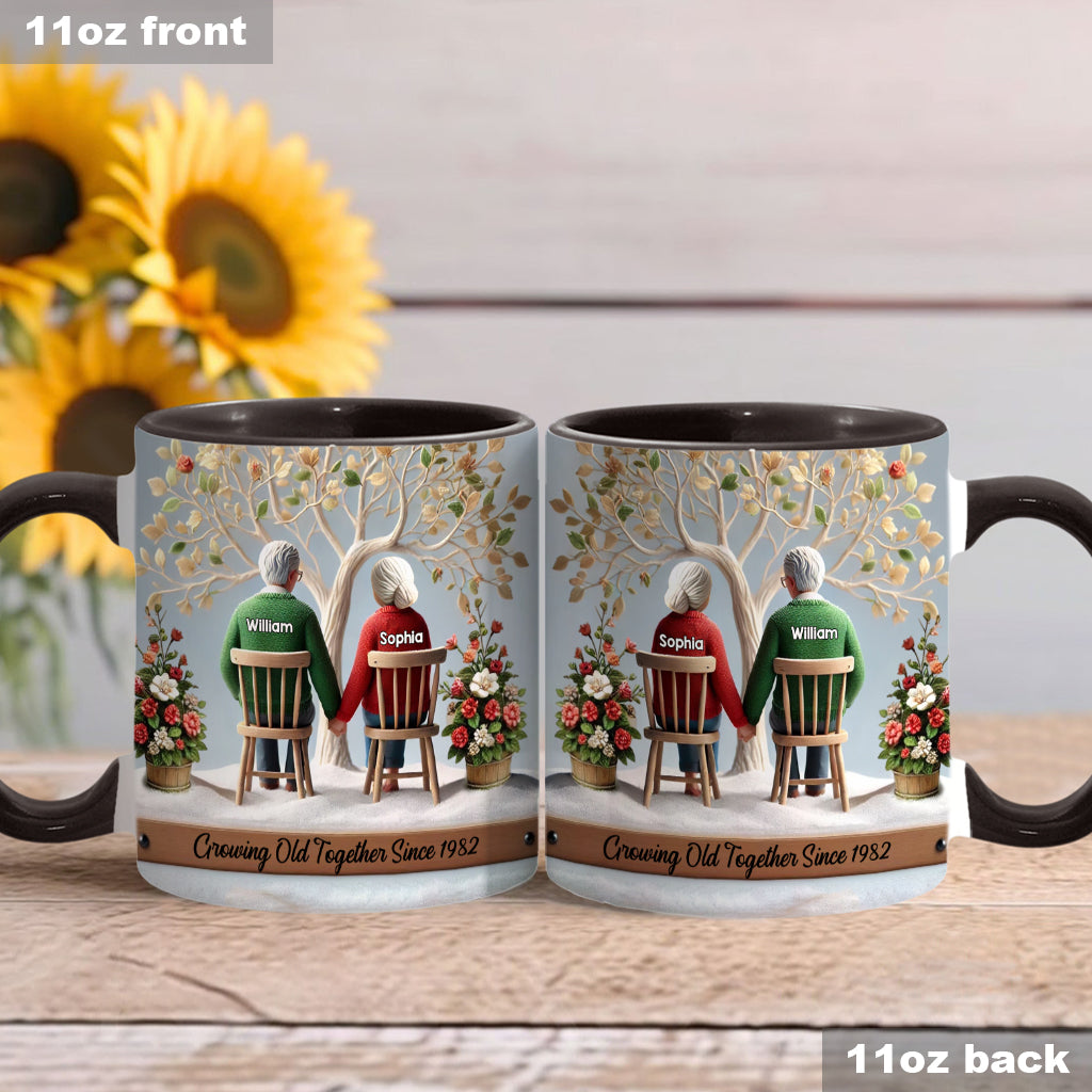 Growing Old Together - Personalized Couple Accent Mug