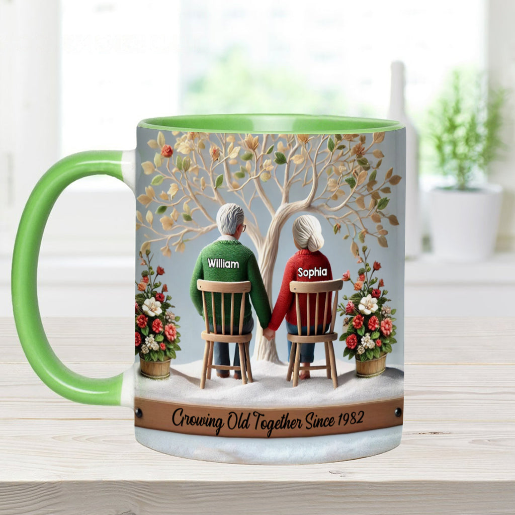 Growing Old Together - Personalized Couple Accent Mug
