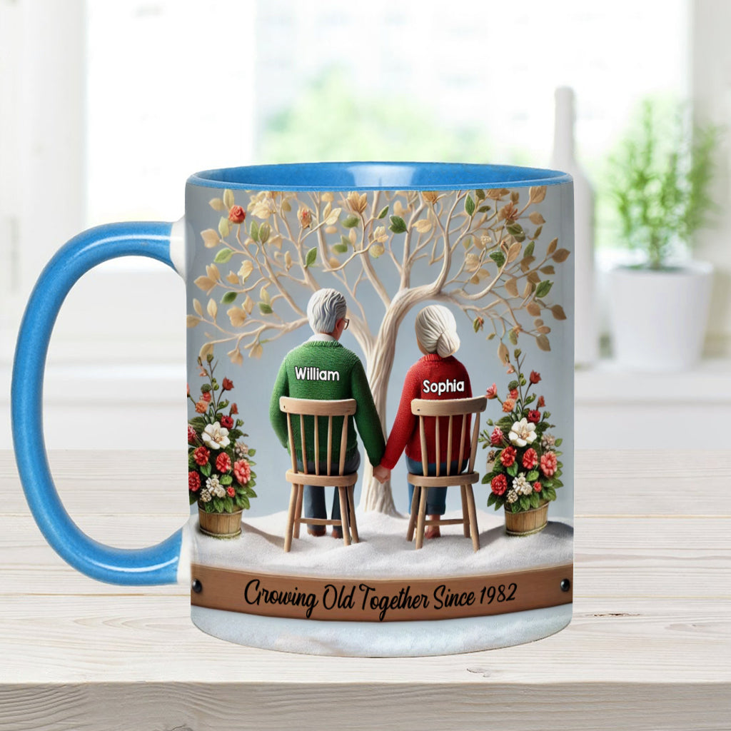 Growing Old Together - Personalized Couple Accent Mug