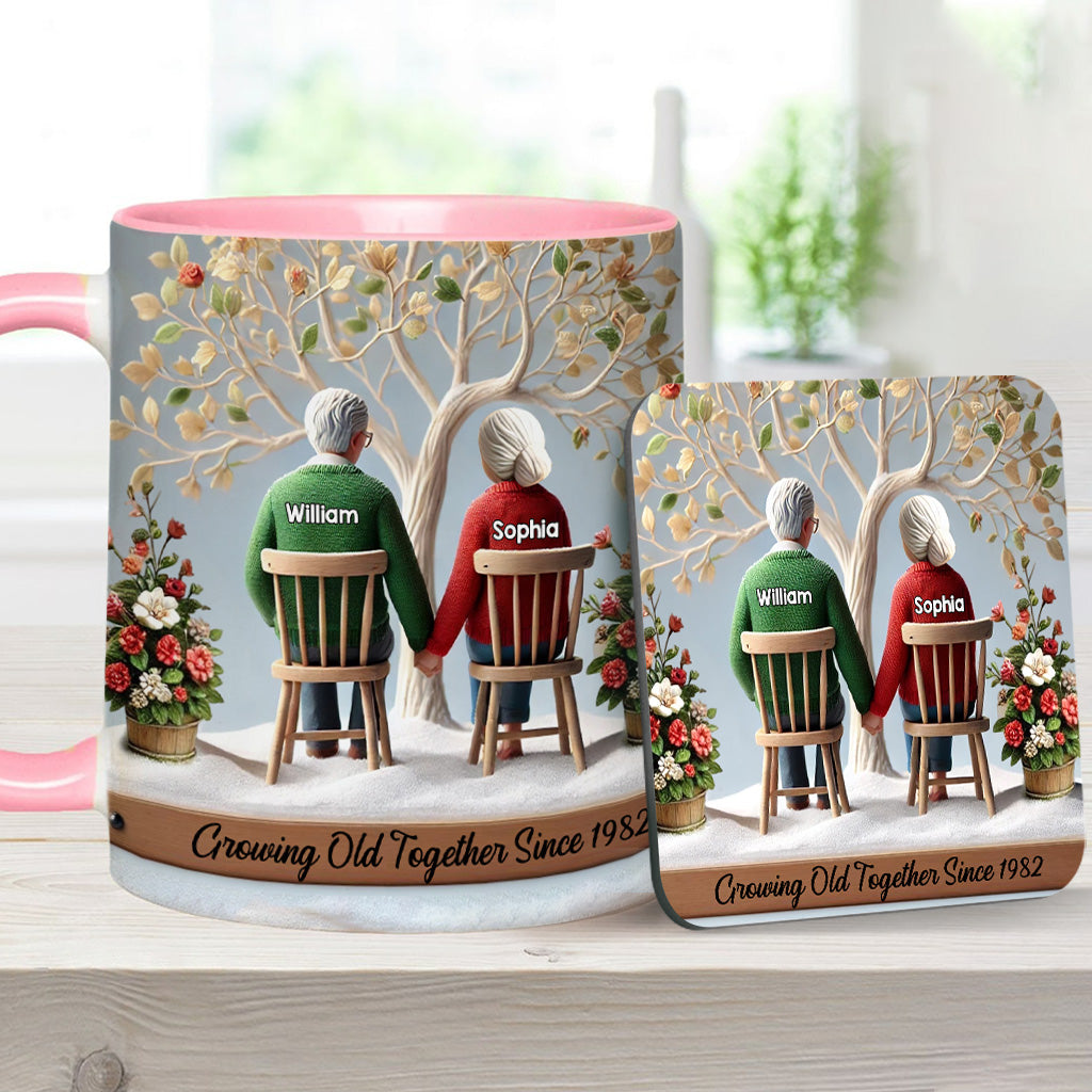 Growing Old Together - Personalized Couple Accent Mug