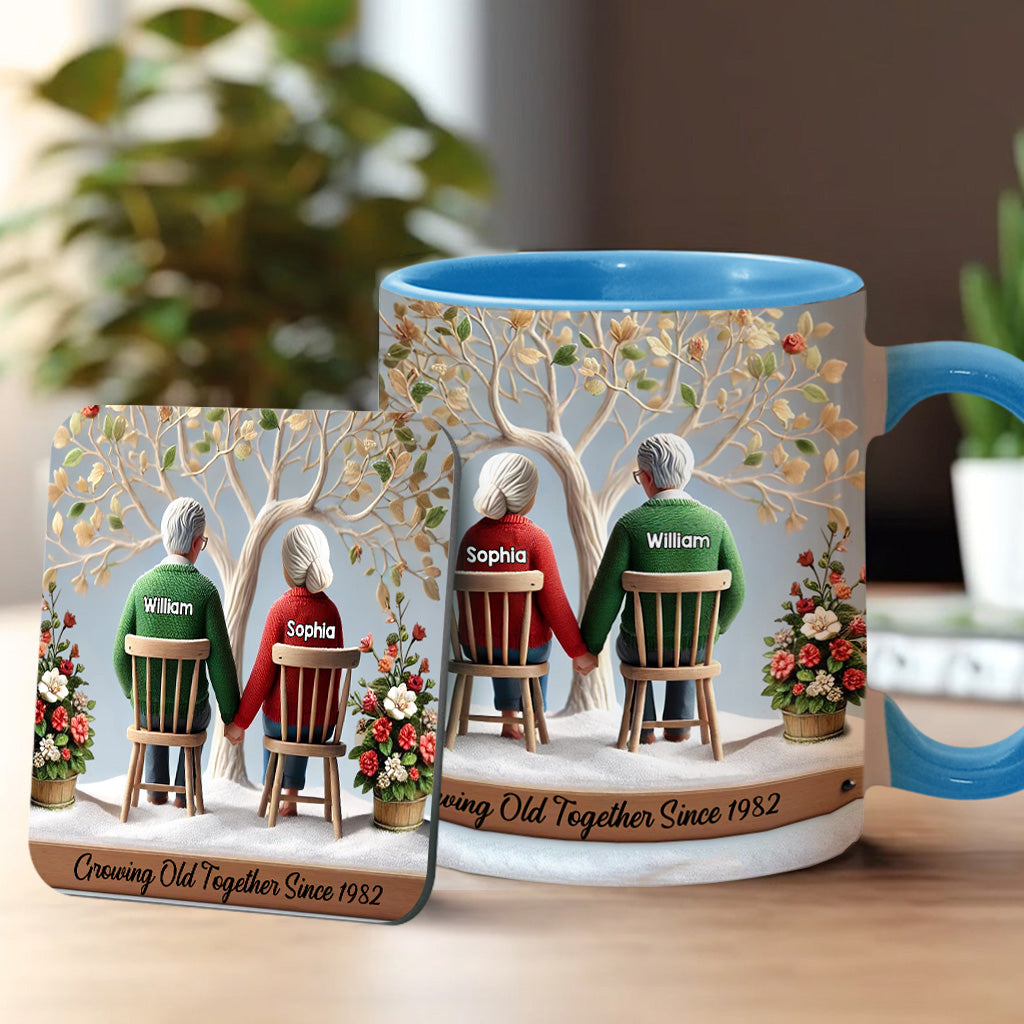 Growing Old Together - Personalized Couple Accent Mug