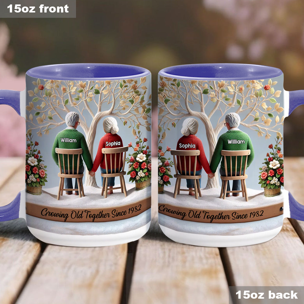 Growing Old Together - Personalized Couple Accent Mug