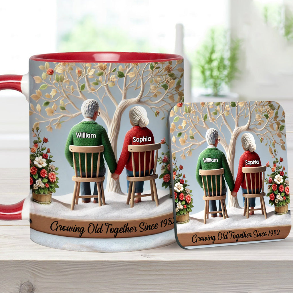 Growing Old Together - Personalized Couple Accent Mug