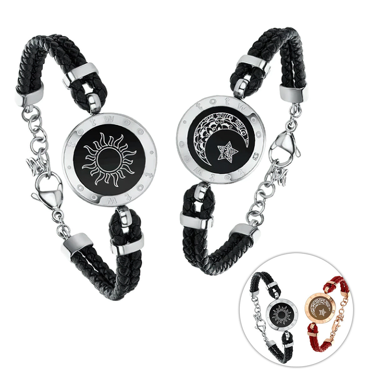 Sun And Moon Touch Vibrating Matching Bracelets - Couple Sun Moon Touch Matching Bracelets