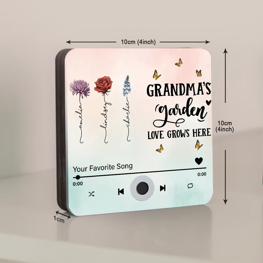 Grandma's Garden - Personalized Grandma Music Fridge Magnet