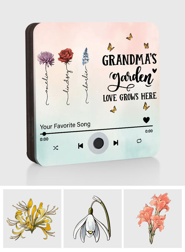 Grandma's Garden - Personalized Grandma Music Fridge Magnet