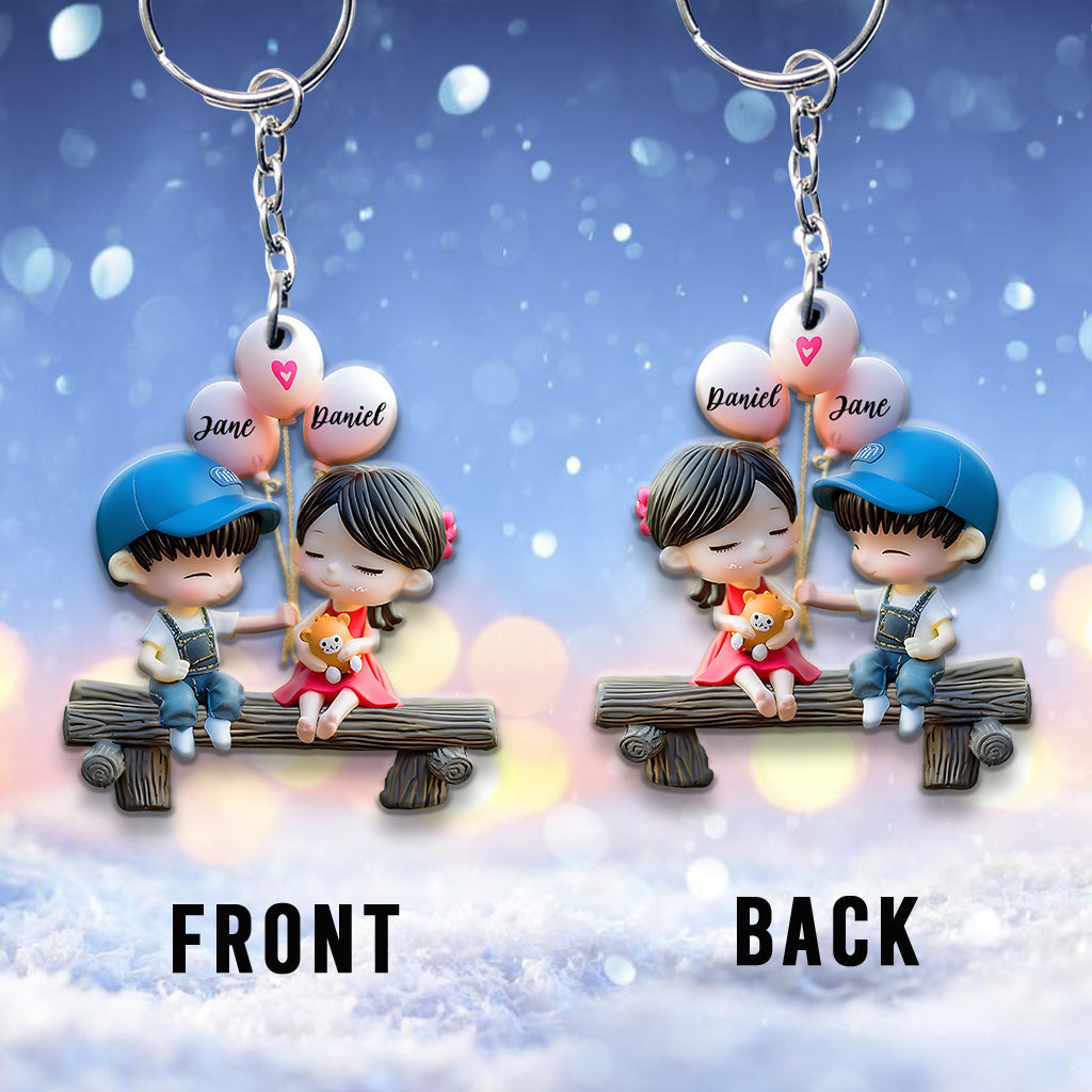 Together Forever - Personalized Couple Keychain