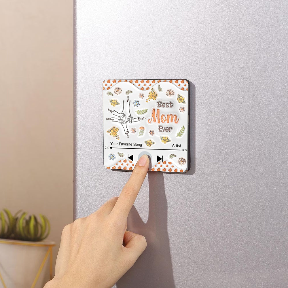 Best Mom Ever - Personalized Mother Music Fridge Magnet