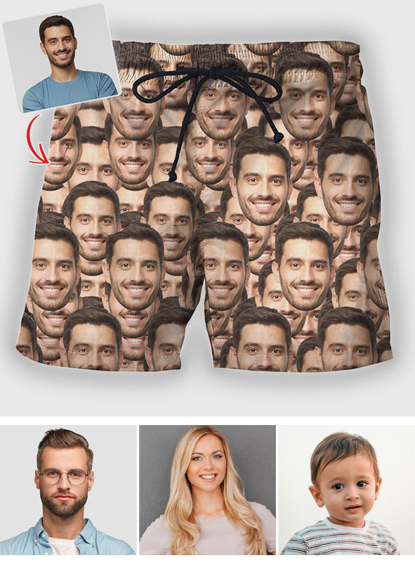 Custom Face Pattern - Personalized Men Shorts