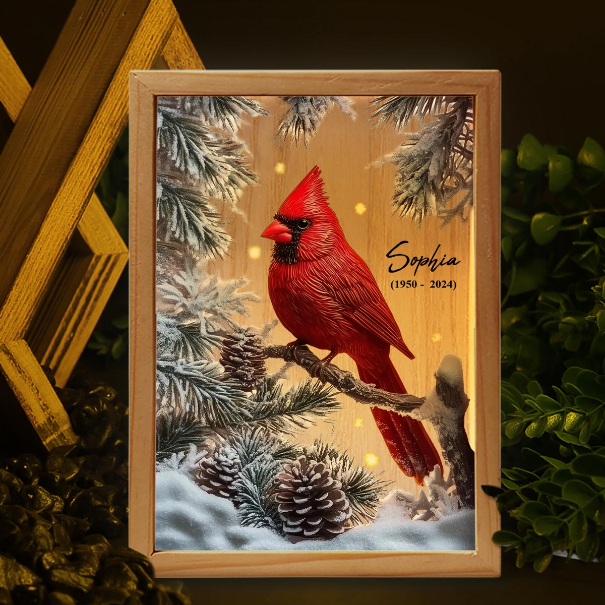 Your Light Will Always Shine In My Heart - Personalized Memorial Picture Frame Light Box