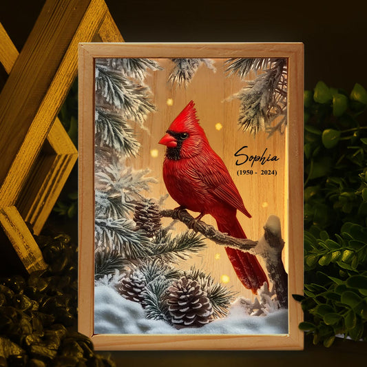 Your Light Will Always Shine In My Heart - Personalized Memorial Picture Frame Light Box