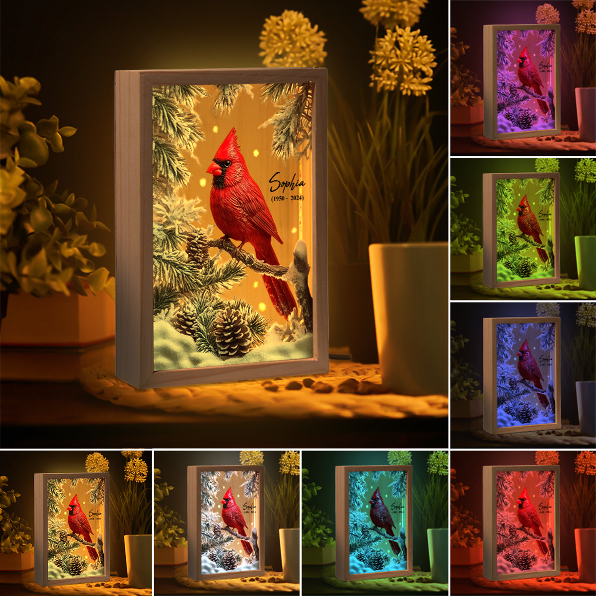 Your Light Will Always Shine In My Heart - Personalized Memorial Picture Frame Light Box