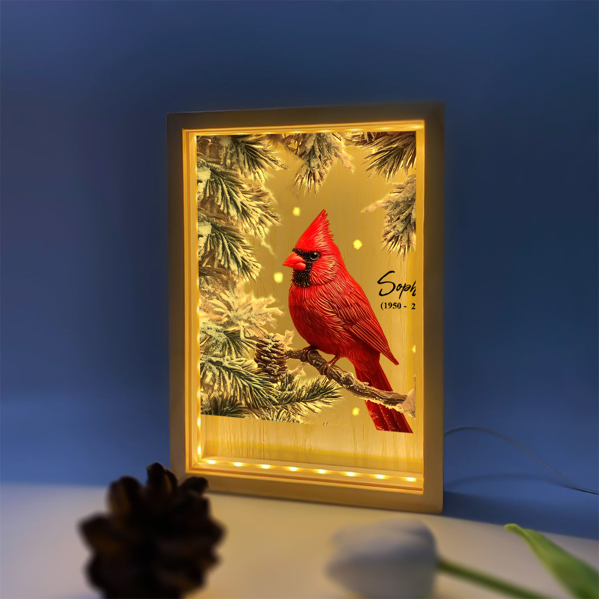 Your Light Will Always Shine In My Heart - Personalized Memorial Picture Frame Light Box