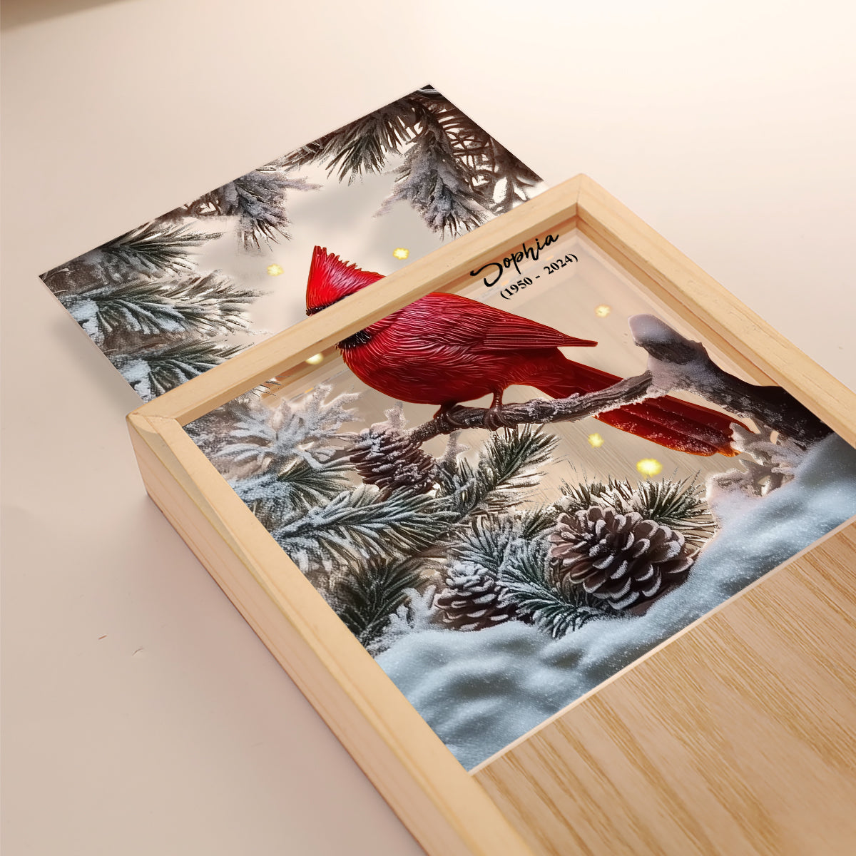 Your Light Will Always Shine In My Heart - Personalized Memorial Picture Frame Light Box