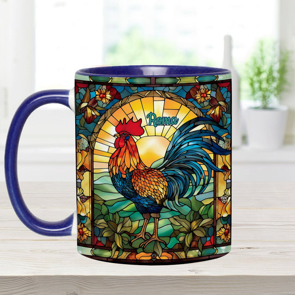 Atemberaubender Hahn – personalisierte Tasse mit Hühnermotiv