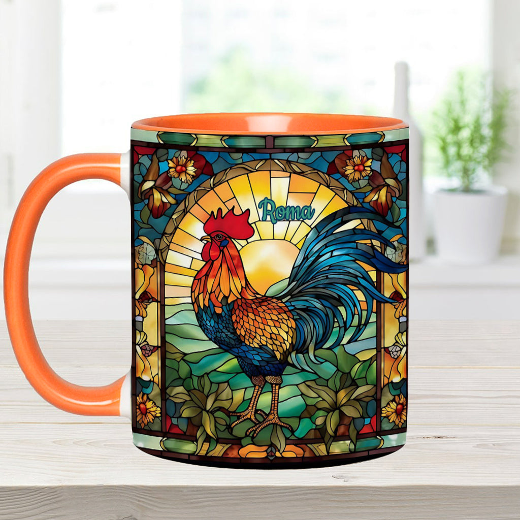 Atemberaubender Hahn – personalisierte Tasse mit Hühnermotiv