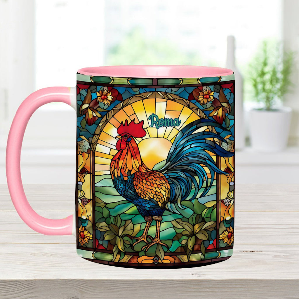 Atemberaubender Hahn – personalisierte Tasse mit Hühnermotiv