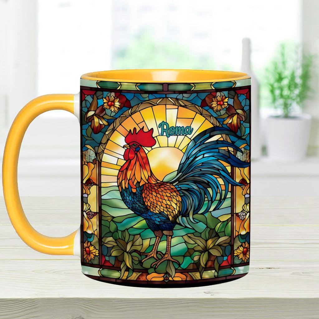 Atemberaubender Hahn – personalisierte Tasse mit Hühnermotiv