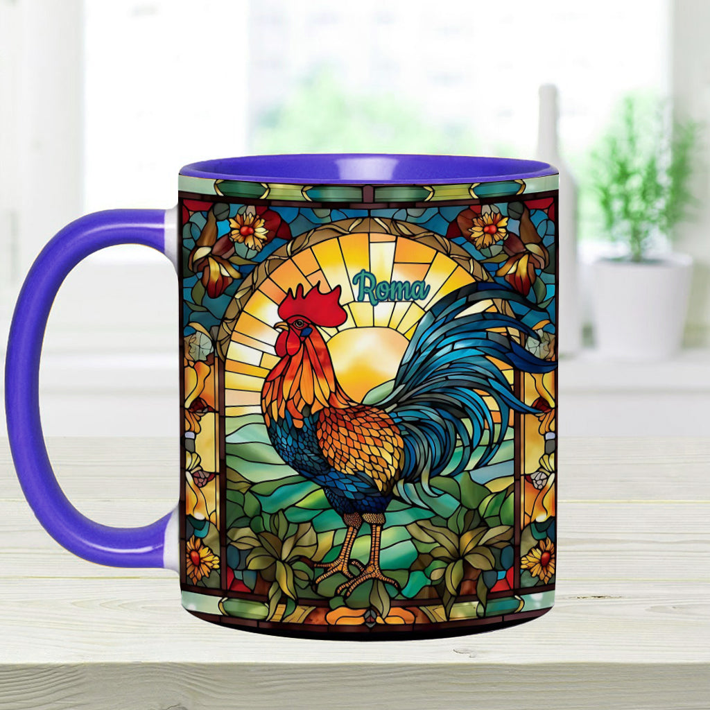 Atemberaubender Hahn – personalisierte Tasse mit Hühnermotiv