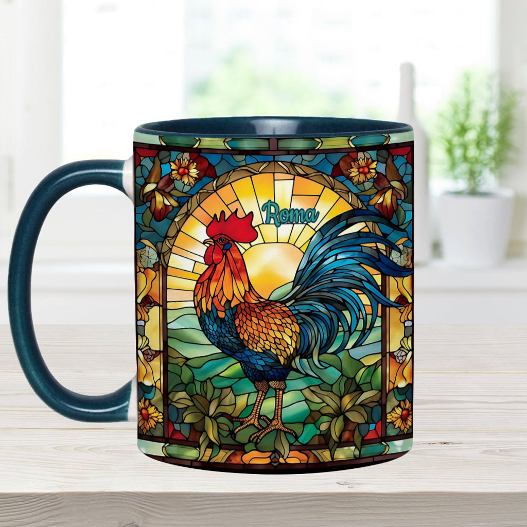 Atemberaubender Hahn – personalisierte Tasse mit Hühnermotiv