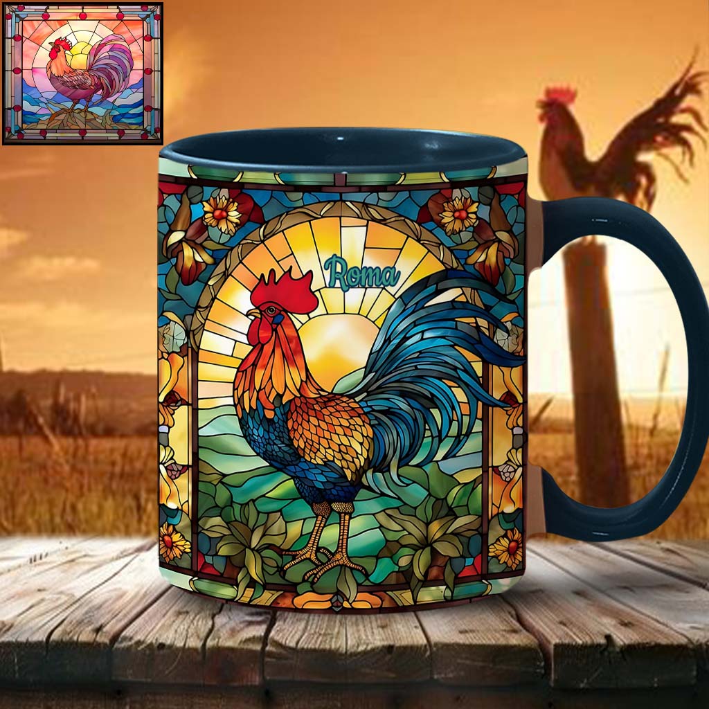 Atemberaubender Hahn – personalisierte Tasse mit Hühnermotiv