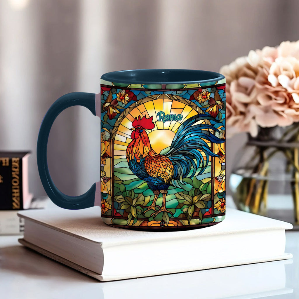 Atemberaubender Hahn – personalisierte Tasse mit Hühnermotiv
